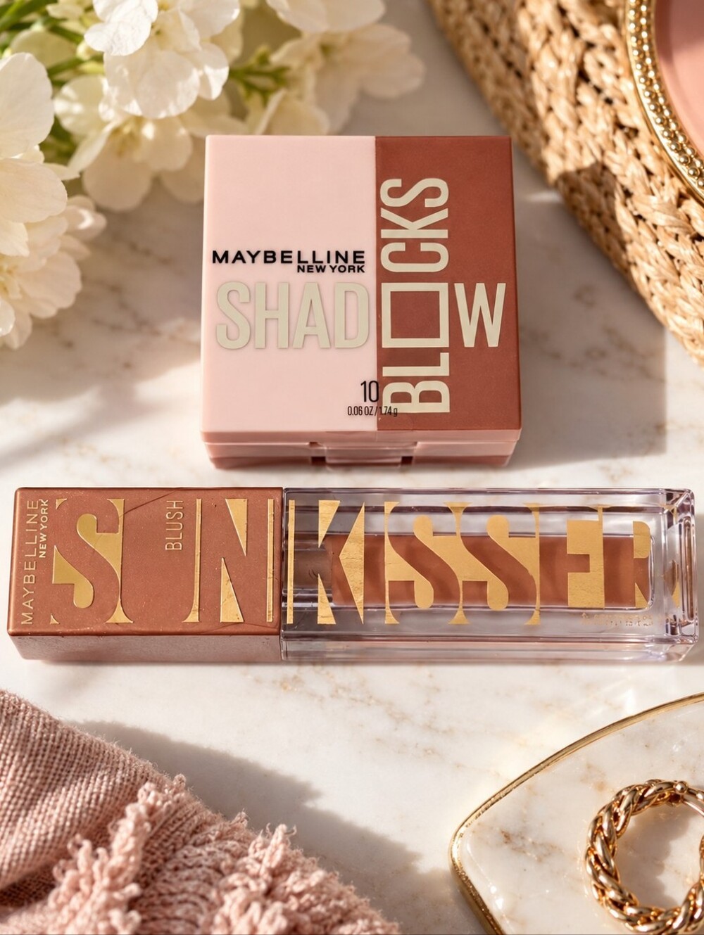 🩵 Maybelline Shadow Blocks and Sun Kisser Blush Set